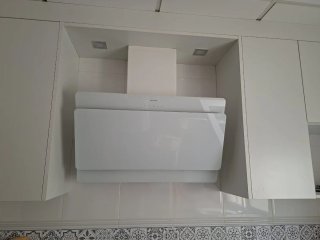 Campana extractora cristal blanca