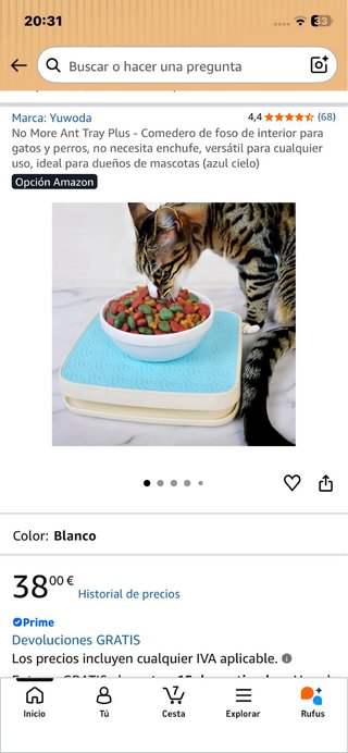 Comedero anti hormigas para mascotas