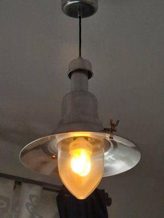 Lámpara colgante Ikea metal y cristal