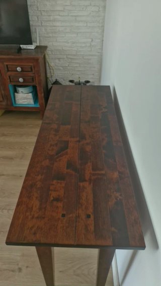 Consola madera nogal 2 cajones