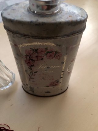 Perfumero cristal vintage y talquera