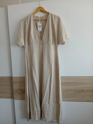 Vestido beige largo