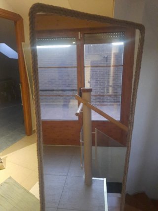 Espejo de pared madera y cristal