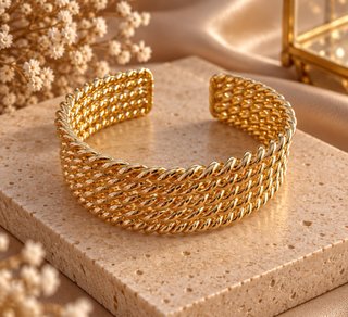 Brazalete Bronce Bañado Oro 24K