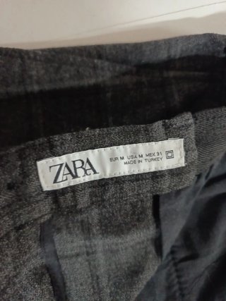 Pantalón de vestir Zara cuadros gris