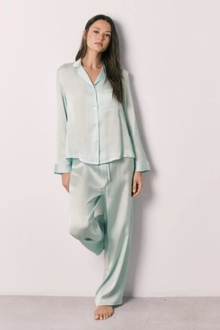 Pijama satén Women's Secret Verde Seda