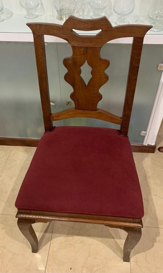 Conjunto 6 sillas madera maciza para salon rustico