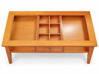 Mesa de centro de madera con cajón