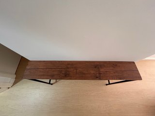 Mesa consola estilo industrial madera y metal