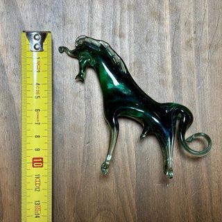 Caballo Vintage Cristal Verde Oscuro Murano