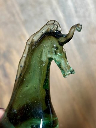 Caballo Vintage Cristal Verde Oscuro Murano