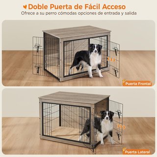 Mueble Jaula Perro/Gato Gris 69cm madera