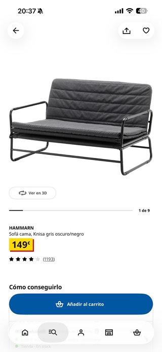 Sofá Cama 2 Plazas Ikea