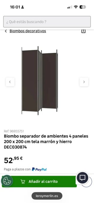 Biombo separador de ambientes