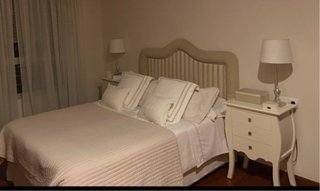 Cabecero tapizado beige/blanco para cama 1,35