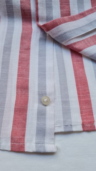 Camisa Vintage 90s Rayas Feylo Rojo Gris XL