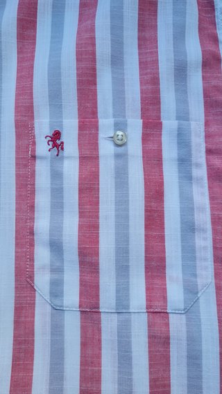Camisa Vintage 90s Rayas Feylo Rojo Gris XL