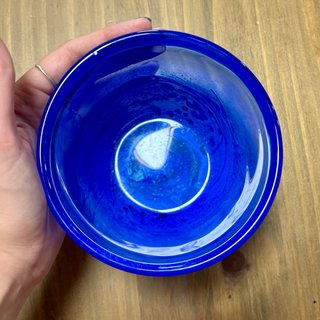Cuenco Cristal Soplado Artesanal Azul