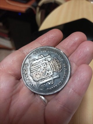 Moneda 5 Pesetas 1871 Amadeo I Plata