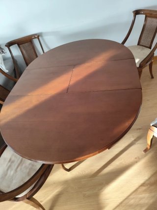 Mesa comedor redonda con 6 sillas
