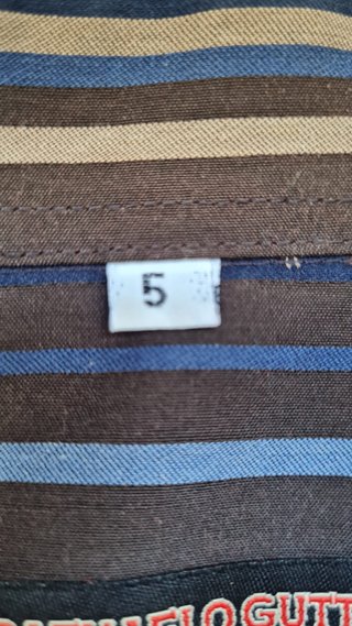 Camisa Vintage 90s Rayas Marrón Azul XL