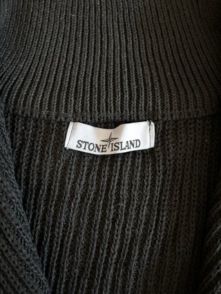 Stone Island Cárdigan Negro Cremallera
