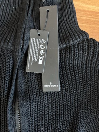 Stone Island Cárdigan Negro Cremallera