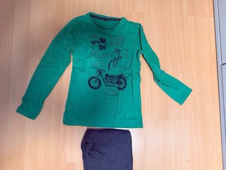 Pijama niño 2 piezas moto verde talla 146 cm d