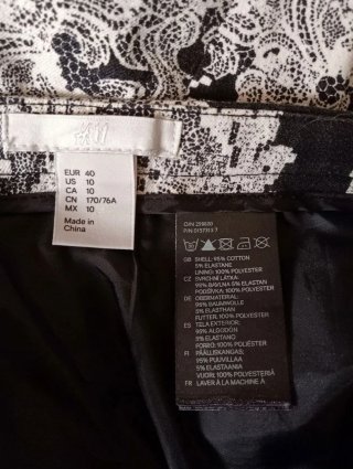 Gonna H&M damascata nera e bianca