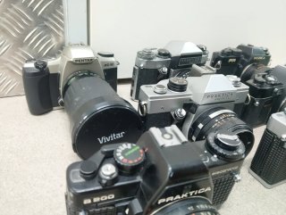 Lote 7 cámaras analógicas reflex