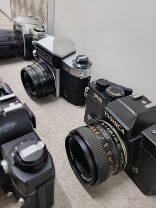 Lote 7 cámaras analógicas reflex