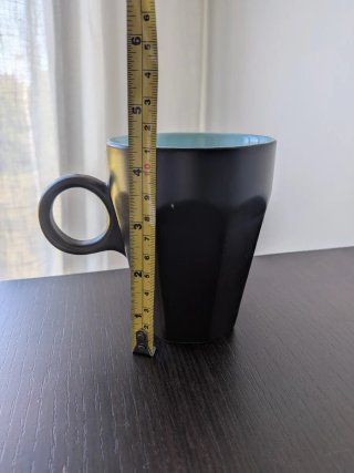 Taza mug Portico marrón y azul