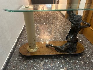 Mesa consola vintage figura mujer cristal