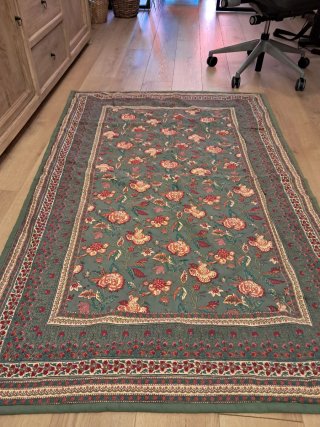 Plaid Cama 135-150cm Flores Verde/Rojo