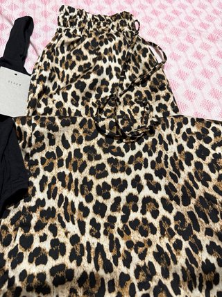 Set body nero e pantalone fantasia leopardata