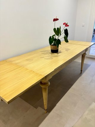 Mesa Comedor Madera Beige Extensible