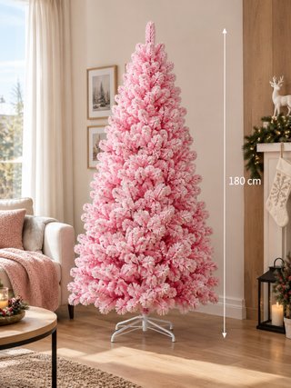 Árbol de Navidad Rosa Nevado 180cm