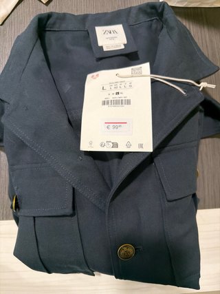 Chaqueta Zara T.L Bolsillos Negra/Azul