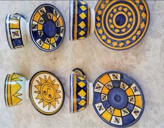 Tazas desayuno,cerámica, pintadas a mano