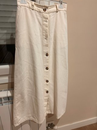 Falda vaquera blanca larga