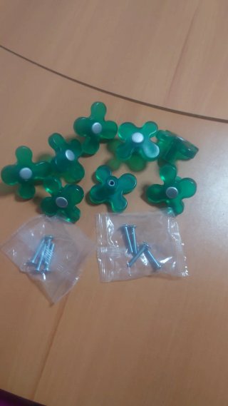 Tiradores flor verde armario (8uds)