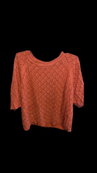 Camiseta punto calado naranja talla única