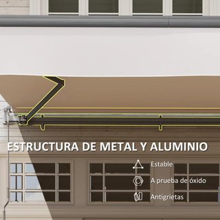 Toldo Manual Retráctil 295x200cm Crema
