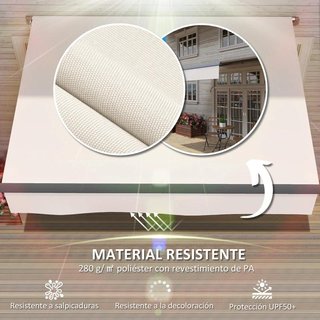 Toldo Manual Retráctil 295x200cm Crema