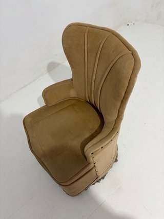 Sillón vintage tela beige