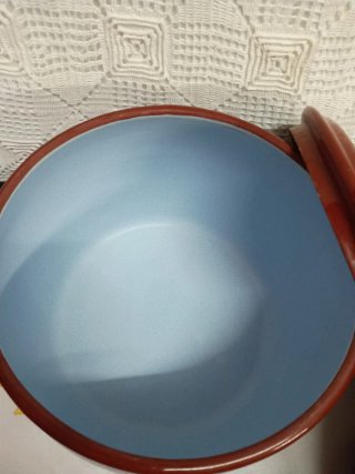 Set di 3 pentole smaltate vintage marrone