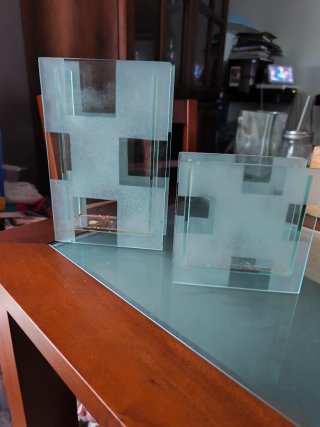 Juego de 2 jarrones de cristal