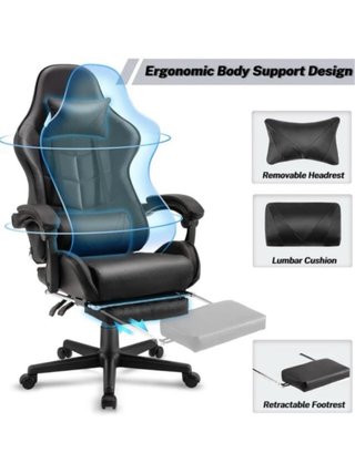 Silla Gamer Ergonómica Negra