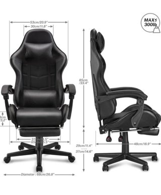 Silla Gamer Ergonómica Negra