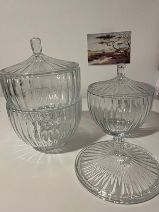 Set 3 Jarrones Cristal con Tapa